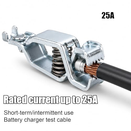 4pcs Heavy Duty Steel Alligator Clips, BU-24APN 25A Battery Clamps with Strong Spring Force and Screw Terminals for Automotive and Electrical Testing