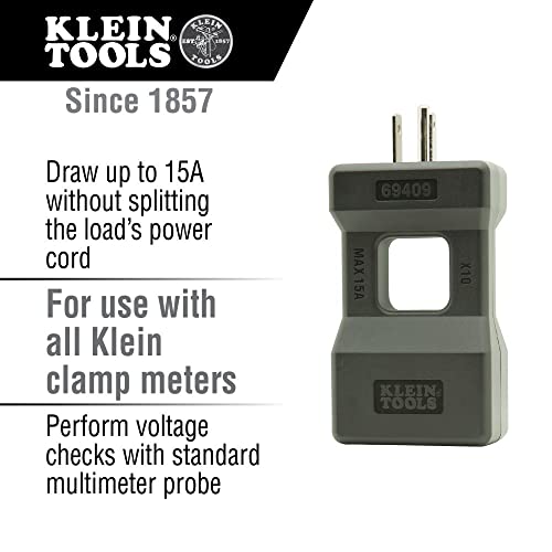 Klein Tools 69409 Line Splitter 10x and Klein Tools 69381 Alligator Clip Test Leads, Heavy-Duty Replacement 3-Foot Meter Leads