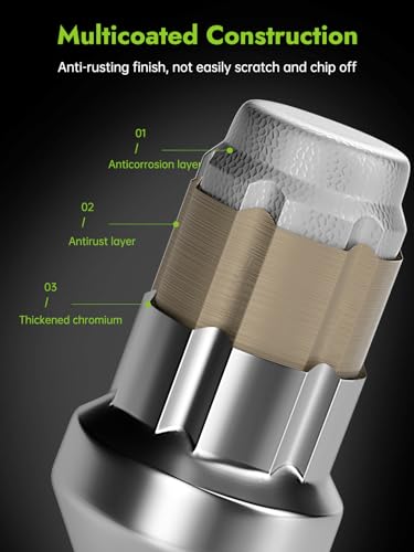 AUTOPTIM M12x1.5 6 Spline Lug Nuts & Lug Nuts Socket Key