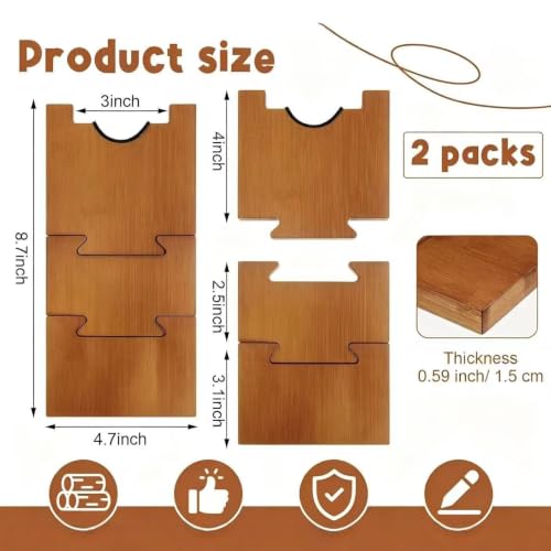 4 Packs Bamboo Couch Wall Spacer, Adjustable Couch Stopper for Furniture