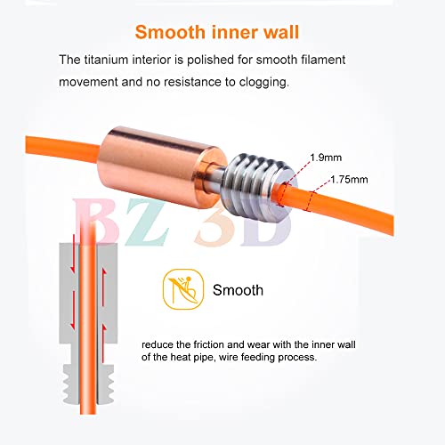 Ender 3 S1 Bimetal Heatbreak,Sprite Extruder Pro Upgrade Bi-Metal Heat Break for Ender 3 S1/S1 Pro/Plus/Ender 3 V3 SE/Ender 3 V3 KE/CR-10 SE/K1/K1 Max/Ender 5 S1/CR10 Smart Pro Hotend.(2Pcs) 2PCS BiMetal
