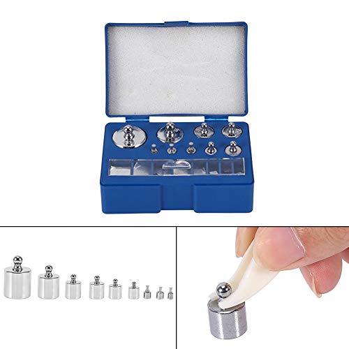Calibration Weights Stainless Steel Calibration Weight Set Counterweight 17-Piece Calibration Weight Precision Test Weights Calibration Weight Set 10 Mg-100 G Adjustment Weight Set with Tweezers