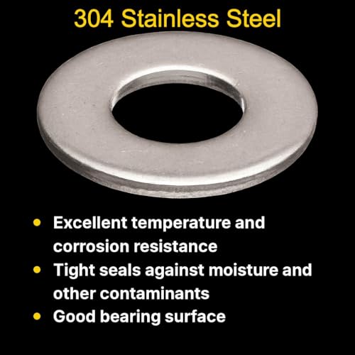 BCP Fasteners 5/16" 304 Stainless Steel SAE Flat Finish Washers, 500 Pack 5/16"