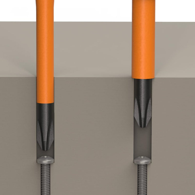 Klein Tools 33734INS 1000V Slim Tip Insulated Screwdriver Set, Made in USA, Phillips, Cabinet, Square Slim-Tip, Cushion Grip Handle, 4-Piece 4-Piece Set - Phillips, Cabinet, Square