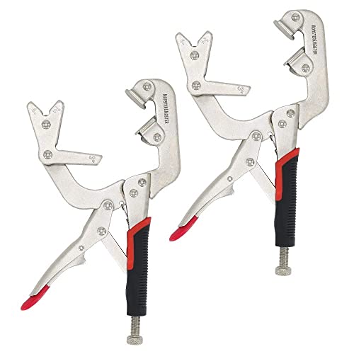 Monster & Master Welding Pipe Plier Clamps, 10" C-Clamp Locking with V-Pads 2PCS