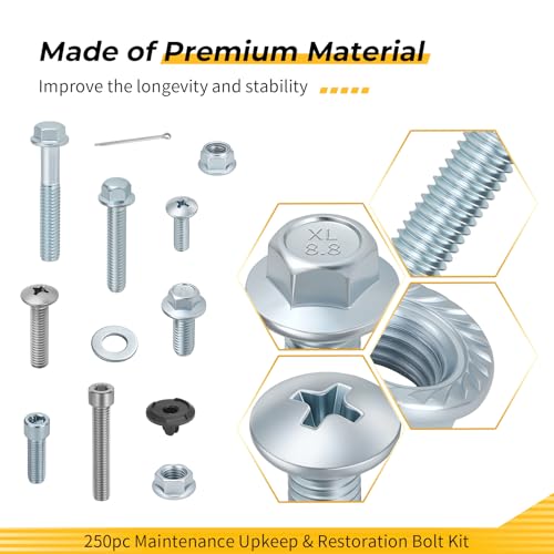M MATI 250pc Maintenance Upkeep & Restoration Bolt Kit for Yamaha YFZ 450 YFZ450 ATV Quad