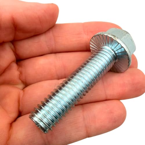 1/2"-13 x 2 Grade 8 Hex Serrated Flange Bolts (10-Pack) | SAE J429 High-Strength Coarse Thread Fasteners for OEM, MRO & Industrial Use 2.0" Clear Zinc Trivalent Plated Bolts Only 10