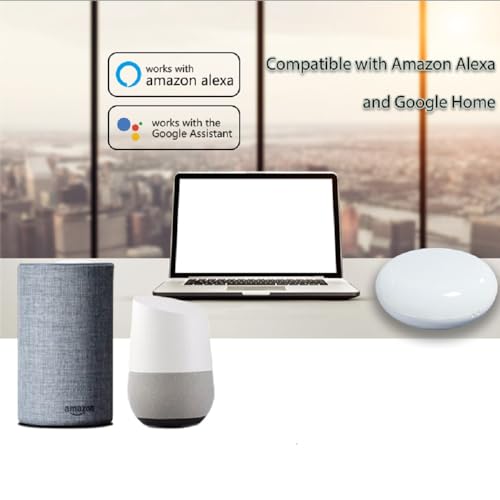 Tuya app WiFi Temperature Sensor Controller,Phone Monitor and Control Temperature Anywhere,4 Channel 110v 10A Dry Contact Relay Switch,Compatible with Alexa Google Home