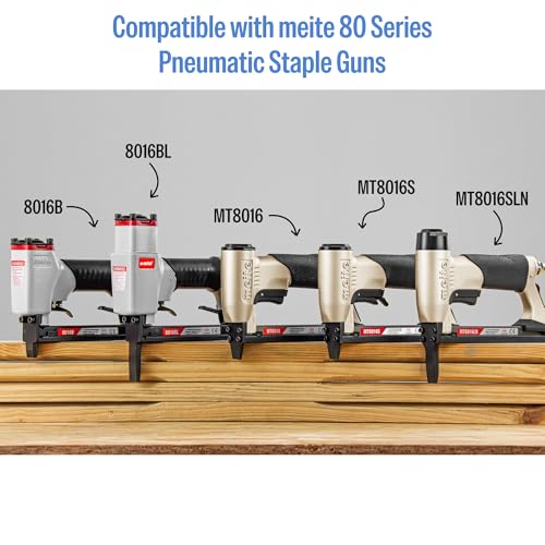 meite 21 Gauge 1/2-inch Crown Upholstery Staples, 304 Stainless Steel with 1/2-inch Leg Length, Heavy Duty Staples for Staple Gun MT8016 (10,000 Counts) 1/2" (12 mm) 1 Box
