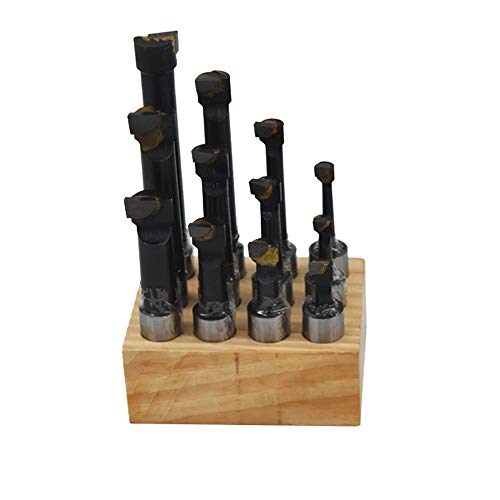 findmall 5/8" Boring Bar Set 12 Pcs Carbide Tipped Bars 5/8" Shank Lathe Tool Milling Tools Kit with Base