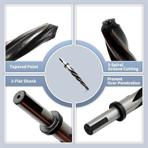 4Pcs M2 HSS Taper Chucking Reamer Set 3/8" 1/2" 5/8" 3/4" Set 3/8 1/2 5/8 3/4 with 3/8 or 1/2 Shank Chuck