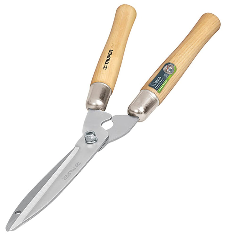Truper 10-Inch Precision Ground Blade Hedge Shears (Model 31460 / T-17) | Professional Manual Bush Trimmer, Contoured Ash Wood Handles with Shock-Absorbing Bumpers, Landscaping Trimming Scissors