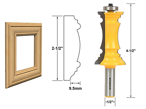 YONICO Router Bits Set Miter Frame Molding 3 Bit 1/2-Inch Shank 12230 3 Bit Set - 1/2" Shank