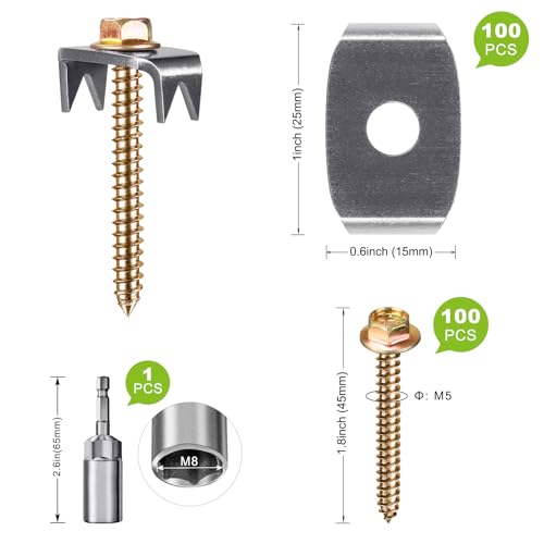 Insaga Fence Staples 100 Pack Reusable Wire Fence Fasteners for Softwood 1.8''x100pcs