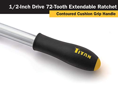 Titan 12073 1/2-Inch Drive x 18 to 23-1/2-Inch 72-Tooth Extendable Ratchet