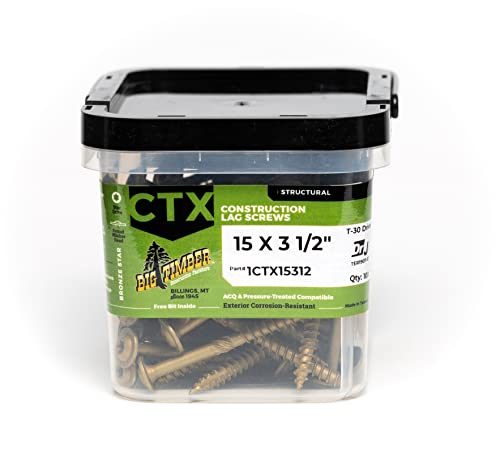 15 x 3-1/2" Bronze T-30 Lag Screw 100/Bucket 15 x 3-1/2" 5LB