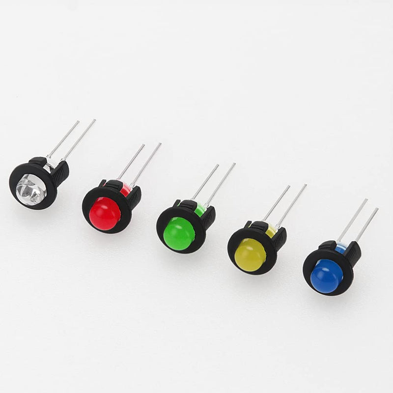 Lyeteung 150 pieces 5 mm plastic LED diode holder, LED lamp holder, clip bezel attachment diode holder, LED socket, LED installation clip, black 5 mm plastic - B