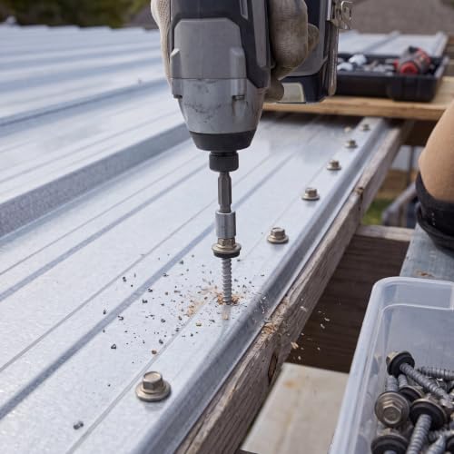 Fumete 100 Pack 1/4" x 1-3/4"Stainless Steel Hex Head Concrete Screws