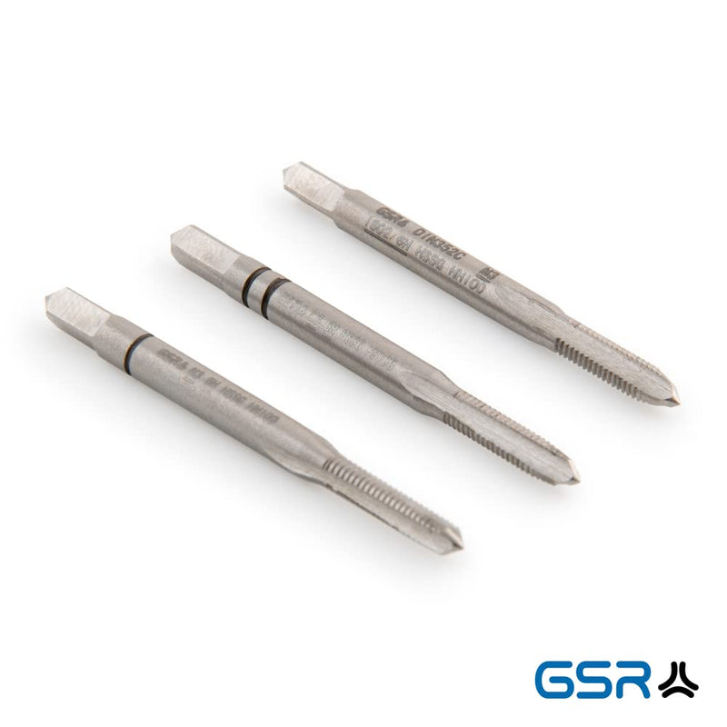 PROFI tap M3 set HSSG 3 pieces, thread cutter | Pre-, middle and finish cutters | Hand tap set metric M3…