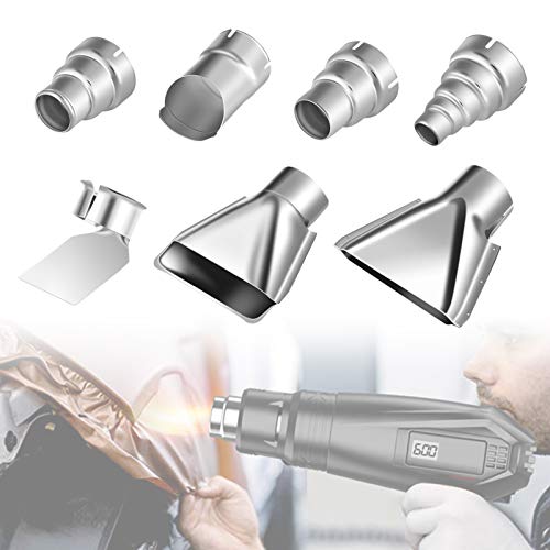 Ausla Steinel Heat Gun HeatNozzles Kit Hot Air Nozzle Set Made of Stainless Steel, Various Shapes, Hot Air Station, Nozzle for Hot Air Soldering Station, Repair Tool, Accessories, 7-Piece Nozzles