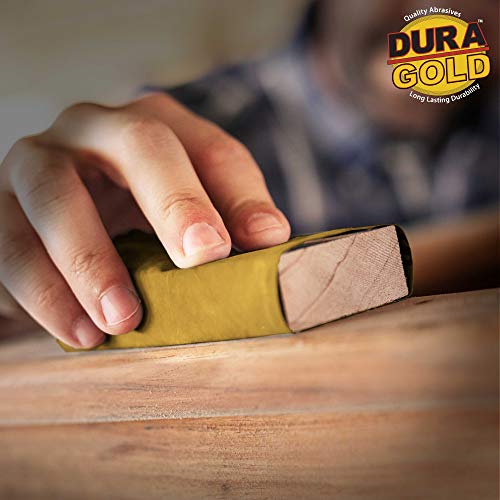 Dura-Gold Premium 1/4 Sheet Gold Sandpaper Sheets, 800 Grit (Box of 400)