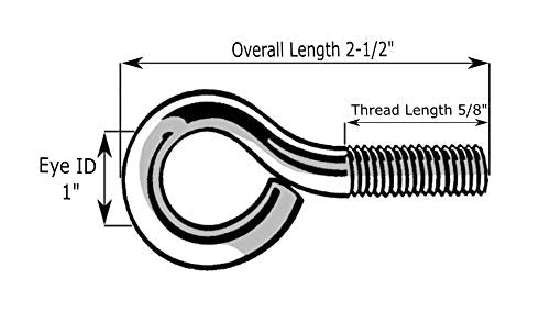 Hard-to-Find Fastener 014973454425 Eye Bolts, 3/8-16 x 2-1/2-Inch, 10-Piece 3/8"-16 x 2-1/2"