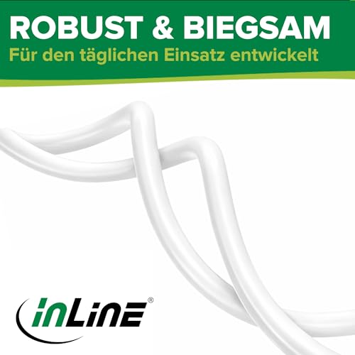 Inline Protective Contact Extension Cable CEE 7/7 Male / Female 1 m White | For indoor use, GS certified with child protection, 230V, H05VV-F3G1.5, 16400W 1m