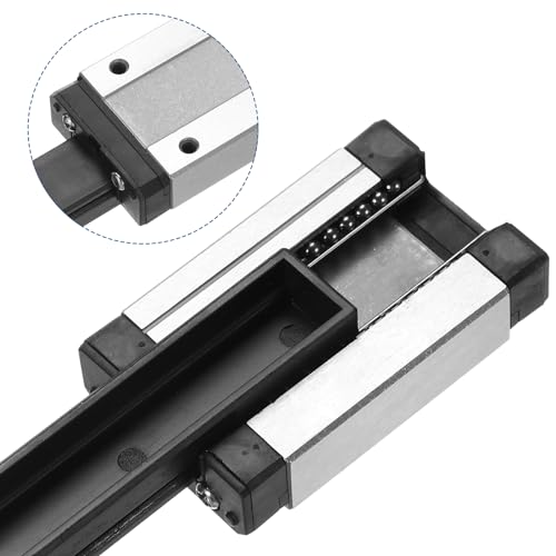 sourcing map MGN9 300mm Linear Guide Rail with MGN9C Sliding Carriage Block and Plastic Mini MGN12 Linear Guide for DIY 3D Printers and CNC Machine, Black