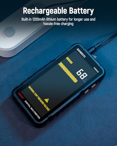 KAIWEETS KM602 Smart Multimeter Rechargeable Electrical Tester with Auto Ranging and KAIWEETS KET20 Silicone Multimeter Test Leads with Gold-Plated Probes