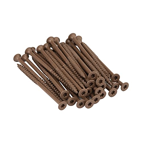 Nuvo Iron Deck Screws Jar #8 x 3 & #8 x 2 1/2" - 250 Count, Brown