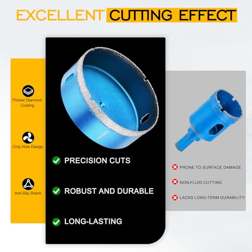 DTGN Diamond Hole Saw 3-15/16 Inch 100mm Core Drill Bit 2pcs Blue 3-15/16" (100mm) 2
