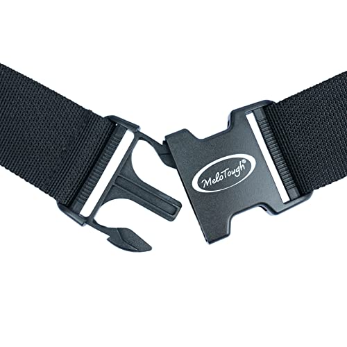 Melo Tough Professional Electrician Tool Pouch Shoulder Tool Carrier with Multiple Pockets + Tool Web Work Belt Buckle 2" inch Wide Belt Black Simple Style