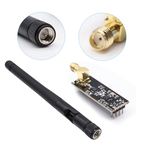 NRF24L01 + PA + LNA Wireless Transceiver Module, QIQIAZI RF Transceiver Radio Module with SMA Antenna 2.4G 1100 m Compatible with Arduino (Pack of 3)