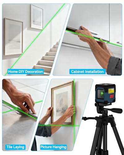 Laser Level, RockSeed Cross Line Laser with Self-Leveling, Vertical and Horizontal Line, Rotatable 360 Degree, Carrying Pouch, Battery Included (40 Inch Tripod) 40 Inch Tripod