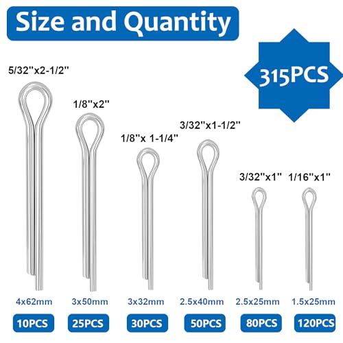 Zinc Plated Cotter Pins Assortment kit
