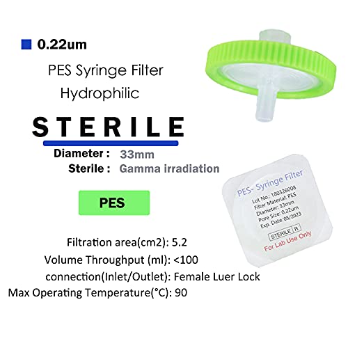 Sterile Syringe Filter PES with 5ml Plastic Syringe, luer slip syringe for liquid