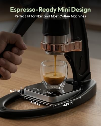 Maestri House S2 Espresso Coffee Scale with Timer 0.1g Precision Shot Scale Black&Silver