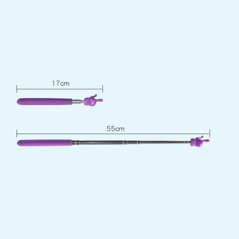 Purple Telescopic Teachers Pointer, Teaching Pointer Stick for Classroom, Metal Hand Retractable Pointer Extended Length 21.6 Inch, Handheld Presenter Whiteboard Pointer,Presentation Products
