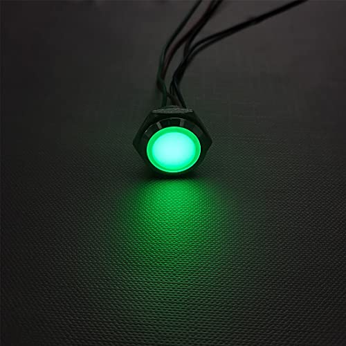 GUUZI 4pcs 12V-24V RGB Triple (Red Green Blue) Metal LED Indicator Light 16 mm Waterproof Signal Lamp with Cable Red/Blue/Green - 16mm
