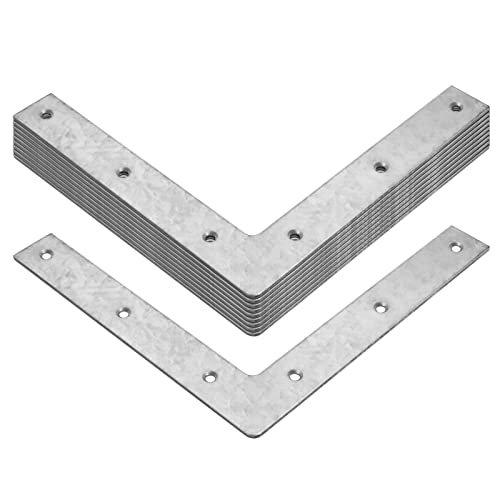 10 Pack 5-1/2" x 5-1/2" x 3/4" Flat Corner Brace, L Flat Mending Plate