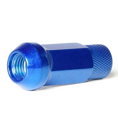 Circuit Performance Forged Steel Extended Hex Lug Nut for Aftermarket Wheels: 12x1.25 Blue - 20 Piece Set + Tool