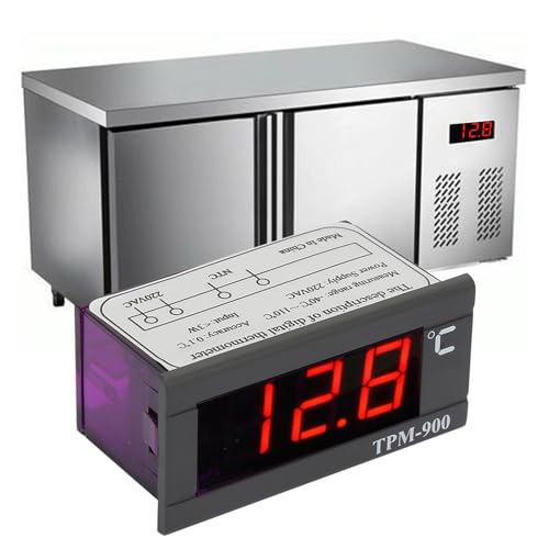 Fafeicy TPM-900 Digital Temperature Controller with Sensor Thermostat, LED Display, Temperature Measuring Range -40°C to +110°C, Humidity Range 20%~85% for Heating and Air Conditioning