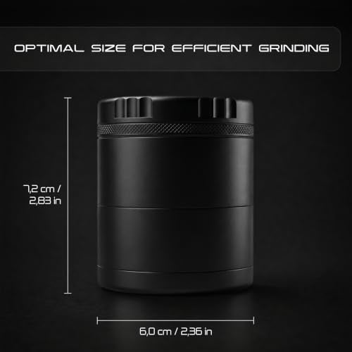 Viberium Toothless Grinder 2.4 Inch - Metal Grinder, Herb Grinders, Crusher Black