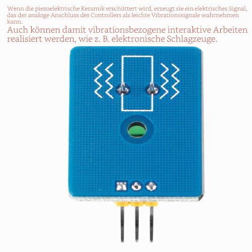 5pcs Piezoelectric Ceramic Vibration Sensor Piezo 3.3V/5V Module Analogue Controller Electronic Components Supplies Sensor for Arduino with Dupont Cable