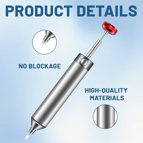 Desoldering Pump, Soldering Pump, Desoldering Pump, Super Suction Soldering Suction, Desoldering Iron, Desoldering Tool, Soldering Vacuum Soldering Remover Tool, with 2 Silicone Nozzles Desoldering