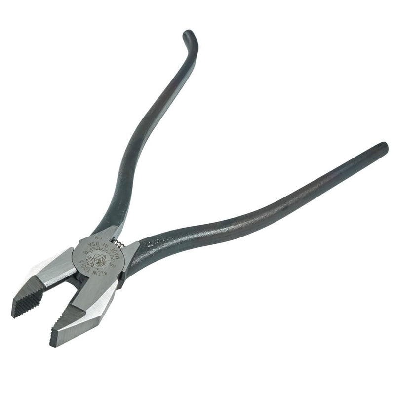 Klein Tools 201-7CST Rebar Work Pliers with Spring-Loaded Action, Induction Hardened Knives and Handle Tempering Ironworker/Plain Handle