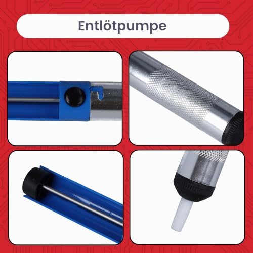 AZDelivery Desoldering Pump Soldering Pump Soldering Pump - Solder Remover for Electronics & Circuit Boards - Manual Vacuum Desoldering Tool with Heat Resistant Nozzle - Soldering Accessories for Repairs & DIY
