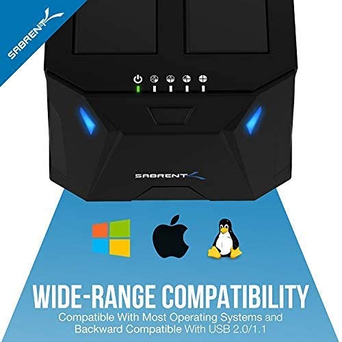 Sabrent USB 3.0 to SATA I/II/III Dual Bay External Hard Drive Docking Station + 2.5-Inch SATA to USB 3.0 Tool-Free External Hard Drive Enclosure