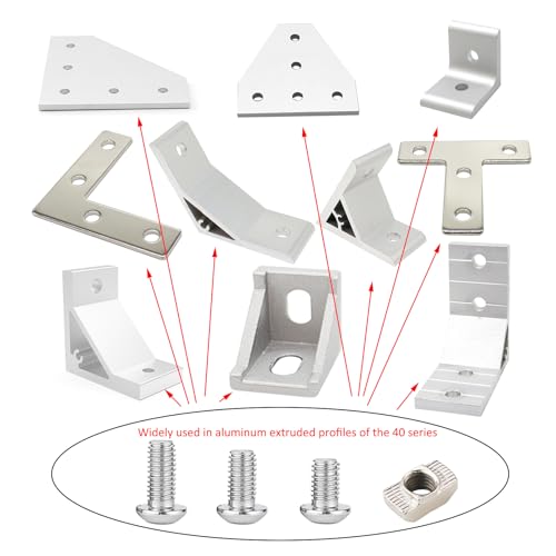 120Pcs 4040 Aluminum Extrusion Hardware Kit - M8 T Slot Nuts & Bolts 10Pcs M8x14, 40 M8x16, 10 M8x18, 60Pcs 40 Series M8 Drop-in T Nuts, Compatible with 4040 4080 Extrusion Accessories 40 Series Type Silver