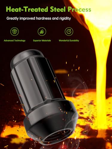 AUTOPTIM M12x1.25 24 Pack Spline Lug Nuts & 6 Spline Lug Nuts Socket Key